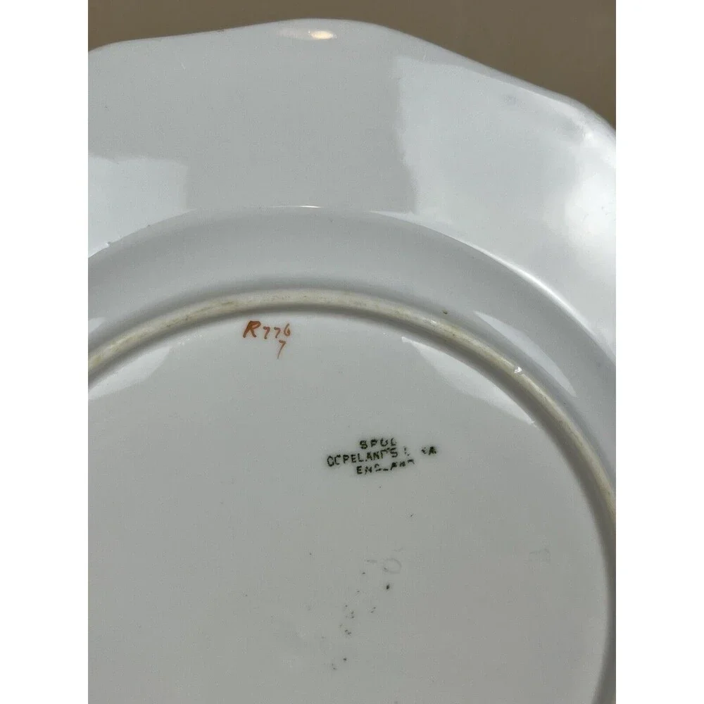 2 HTF Antique Spode Copeland Cobalt Blue Gold Trim R7767 Salad Plate 7 3/4”‎